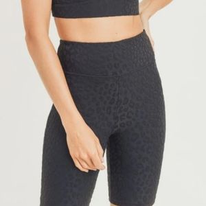 Mono B Textured Leopard Biker Shorts